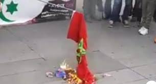 ادانة بحرق العلم الوطني المغربي