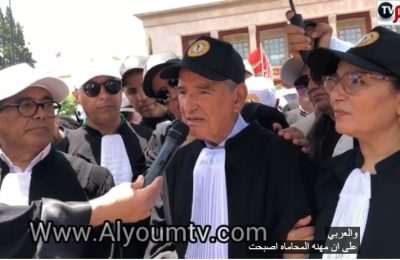 كلمة السيد الامين العام لاتحاد المحامين العرب ذ المكاوي بنعيسى في وقفة اعتصام المحامين امام البرلمان