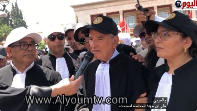 كلمة السيد الامين العام لاتحاد المحامين العرب ذ المكاوي بنعيسى في وقفة اعتصام المحامين امام البرلمان