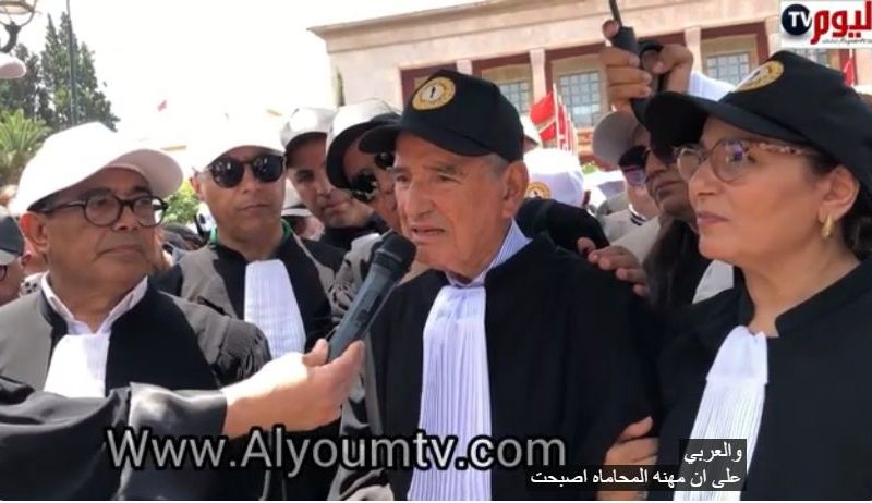 كلمة السيد الامين العام لاتحاد المحامين العرب ذ المكاوي بنعيسى في وقفة اعتصام المحامين امام البرلمان