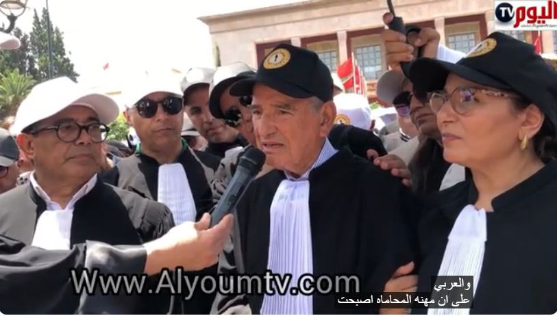 كلمة السيد الامين العام لاتحاد المحامين العرب ذ المكاوي بنعيسى في وقفة اعتصام المحامين امام البرلمان